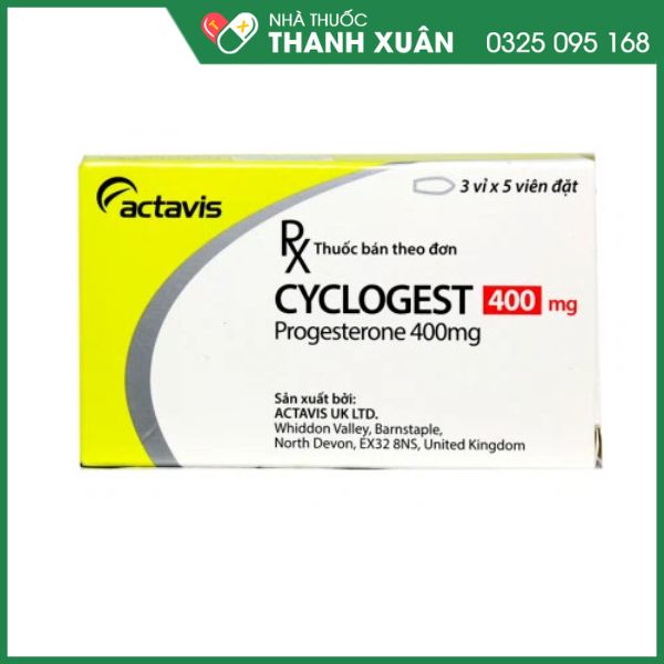 Cyclogest 400mg điều trị triệu chứng tiền kinh